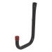 Rothley Tubular Garage and Shed Storage Hook with Red Vinyl Cap - 150mm Depth - Black & Red