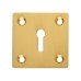 Square Plate Brass Escutcheon - 52 x 52mm - Keyhole - Polished Brass Square Plate Brass Escutcheon - 52 x 52mm - Keyhole - Polished Brass