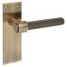 Exel Antique Brass Knurled Latch Door Handle - Loxley Range - 150 x 50mm