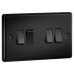 Knightsbridge 10AX 4 Gang 2 Way Round Edge Light Switch - Matt Black
