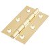 Steel Butt Door Hinge - 75 x 50mm - Polished Brass - Pair