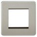 Knightsbridge 1 Gang 2 Module Euro Screwless Faceplate - Brushed Chrome