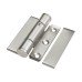 Spring Loaded Toilet Cubicle Flush Hinge with Covers - 12-19mm Panels - Satin Stainless Steel