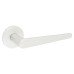 Urfic Satin Aluminium Door Handles on Round Rose - Easy Click Neptune Range 