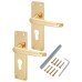 Exel Polished Brass Victorian Straight Euro Lock Door Handle - 155 x 42mm