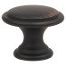 Exel Rim Round Cabinet Knob - 30mm Diameter - Brushed Oil Rubbed Bronze