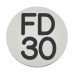 Exel FD30 Fire Door Sign - Self Adhesive - 25mm Diameter - Rigid Plastic - Silver