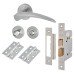 Exel Aston Bathroom Lock Door Handle on Rose Kit - Satin Chrome