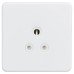 Knightsbridge 5A Screwless Flat Plate Unswitched Round Pin Socket - Matt White with White Insert