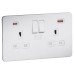 Knightsbridge 13A 2 Gang Type A/QC18W Type C/PD45W USB Socket with 2 x USB - Matt White/White