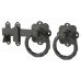 Medium Duty Twisted Ring Gate Latch - 152mm Throw - Black Powder Coated