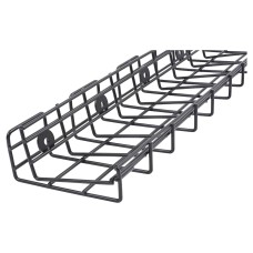 Exel Wire Basket Cable Tray - 130 x 58 x 400mm - Matt Black