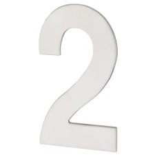 Hampstead 100mm Concealed Screw Fix Door Numeral - 2 - Polished Stainless Steel 