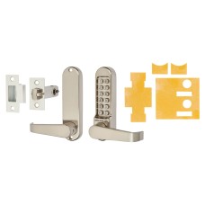 Borg BL5401 Push Button Code Lock and Tubular Latch with Intumescent - Stainless Steel
