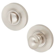 Burlington BUR80 by Frelan Bathroom Turn & Release with Knurled Rose - 53mm Diameter - Satin Nickel
