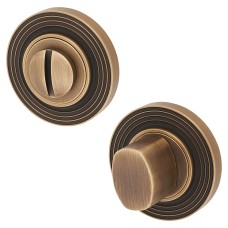 Burlington BUR81 by Frelan Bathroom Turn & Release with Reeded Rose - 53mm Diameter - Antique Brass