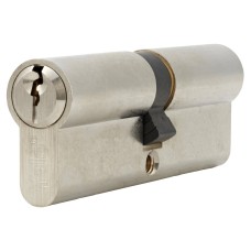 Yale 6 Pin 90mm Euro Double Cylinder - 45 + 45mm - Satin Nickel - Keyed to Differ