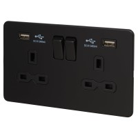 Knightsbridge 13A 2 Gang Screwless USB S...