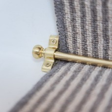 Exel Stair Rod with Round Bulb Finials - 900mm Length - Satin Brass