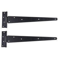 Medium Duty Gate/Door Tee Hinge - 350 x 25mm - Black Powder Coated - Pair
