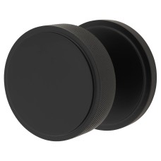 Hampstead Knurled Centre Door Knob - 80mm Rose Diameter - Matt Black