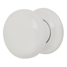 Exel Porcelain Mortice/Rim Door Knob - 60mm Rose Diameter - White