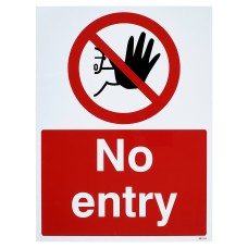 Exel No Entry Sign - 300 x 400mm - Rigid Plastic
