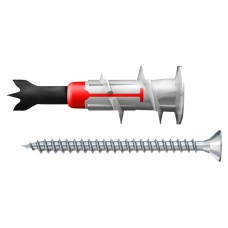 Fischer Duoblade Plug & Screws for Plasterboard - 8 x 44mm - Red & Grey - Pack of 20
