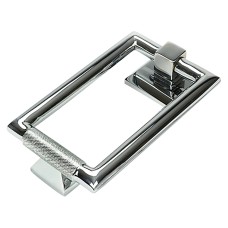From The Anvil Brompton Rectangular Knurled Door Knocker - 145 x 90mm - Polished Chrome