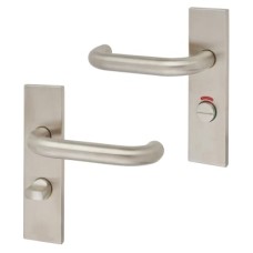 Exel Satin Stainless Steel 19mm Return to Door Bathroom Door Handle - Square - 57mm c/c - RH