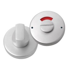 Anti-Bacterial Bathroom Turn & Release with Indicator - 50mm Diameter - Satin Stainless Steel