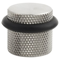 Hampstead Knurled Floor Door Stop - 22 x 22mm - Satin Stainless Steel