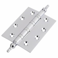 Finial Washered Butt Door Hinge - 100 x 75 x 2mm - Polished Chrome - Pair