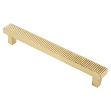 Hendel & Hendel Barrington 9mm Ribbed T-Bar Cabinet Pull Handle - 160mm Centres - Satin Brass