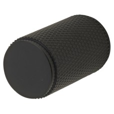 Carlisle Brass Knurled Cylinder Cabinet Knob - 18mm Diameter - Matt Black