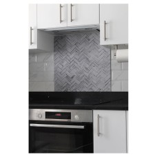 Exel Aluminium Kitchen Splashback - 600 x 750mm - Matt White Herringbone