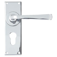 From The Anvil Polished Chrome Euro Lock Door Handle - Avon Range - 152 x 48mm
