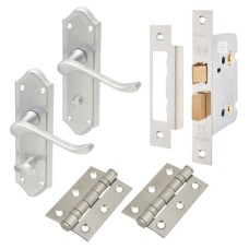 Exel Ashmead Bathroom Lock Door Handle Kit - Satin Chrome
