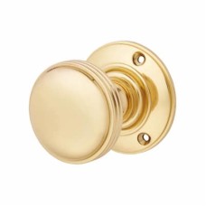 Exel Oxford Rimmed Mortice Door Knob - 69mm Rose Diameter - Polished Brass