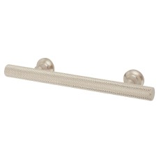 Exel York 12mm Knurled T-Bar Cabinet Pull Handle - 96mm Centres - Satin Nickel