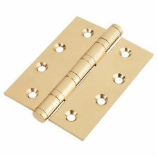 Performance Ball Bearing Butt Door Hinge - 100 x 75 x 3mm - Polished Brass - Pair