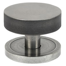 From The Anvil Brompton Round Knurled Centre Door Knob - 90mm Rose - Pewter
