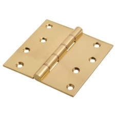 Jedo Quality Projection Hinge - 102 x 102 x 3mm - Polished Brass - Pair
