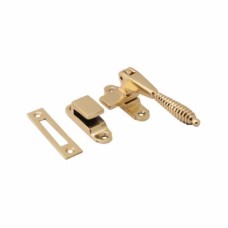 Hampstead Reeded Mortice & Hook Plate Casement Window Fastener - Reversible - Polished Brass