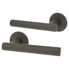 Jigtech Graphite Grey Door Handles on Round Slim Rose - Schema Vinklad Range 