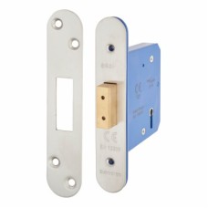 Hampstead Architectural 5 Lever Deadlock - 78mm Case - 57mm Backset - Radius - Satin Stainless Steel