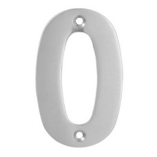 Exel 100mm Screw Fix Door Numeral - 0 - Satin Stainless Steel