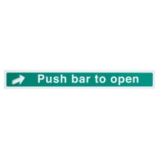 Exel Push Bar To Open Sign - 600 x 75mm - Rigid Plastic