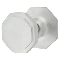 Exel Octagonal Centre Door Knob - 79mm Rose Diameter - Satin Chrome