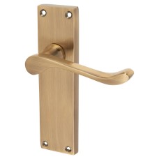 Exel Antique Brass Victorian Scroll Latch Door Handle - 155 x 42mm